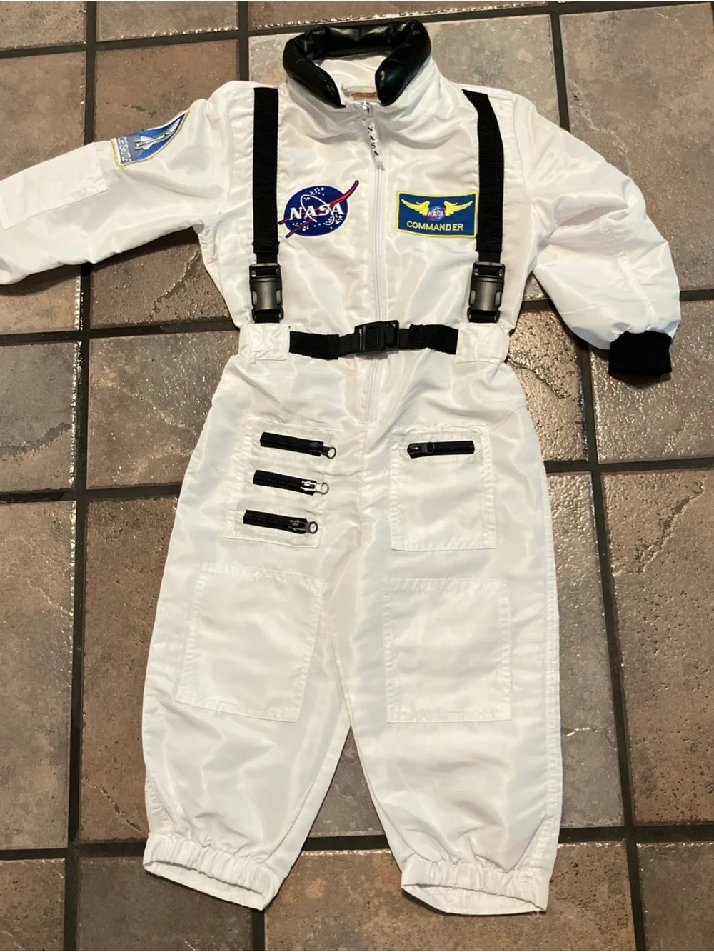 Child White NASA Commander Space Suit Costume